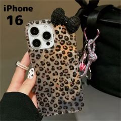 【iPhone16】リボン ヒョウ柄 レオパード韓国 ケース