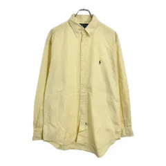 90年代 RALPH LAUREN ラルフローレン YARMOUTH ボタンダウン 長袖シャツ イエロー(メンズ 16)中古 古着 U4985