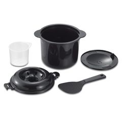 電子レンジ専用炊飯器 カクセー 備長炭入り ちびくろちゃん ドリテック(dretec) 2合炊き