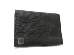 dunhill ダンヒル PVC×レザー カードケース カード入れ 名刺入れ ビジネス 紳士 メンズ ブラウン系 DI6673