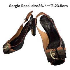 【美品】セルジオロッシ オープントゥパンプス ◇【sergio rossi/セルジオロッシ】 オープントゥパンプス 36