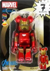 【中古】フィギュア BE＠RBRICK -ベアブリック- 7.アイアンマン 「Happyくじ MARVEL×BE＠RBRICK」 ベアブリック賞 アベンジャーズシリーズ