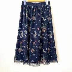 #anc イズスカラー IS SCOLAR スカート M 紺 花柄 チュール メッシュ レディース [932536]のサムネイル