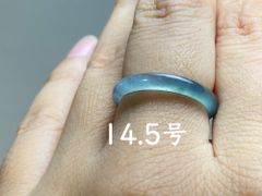 L13-72 高氷種 氷青緑 14.5号 天然グアテマラ産 A貨 本翡翠 くりぬき リング