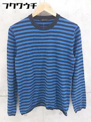◇ Rhythm of Life UNITED ARROWS ボーダー コットン ニット 長袖 セーター サイズM ブルー ブラック メンズ 【中古】 【1104050001150】のサムネイル