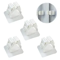 ZHEJIA モップホルダー ほうき ハンガー （4個セット） モップクリップ モップローラーフック モップ収納ラック 壁掛け モップハンガー 穴あけ不要 粘着テープタイプ バスルーム用 傘 清掃用具収納 多機能 家庭用品 ホワイト 15*10*3