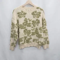 ◇ ⊇ emi+ エミプラス 総柄 長袖 セーター サイズF ベージュ系 レディース E  【1503050027649】