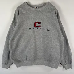 古着 90's/90年代 チャンピオン Champion スウェット トレーナー プルオーバー クルーネック チームロゴ刺繍 大きいサイズ XL  グレー メンズ