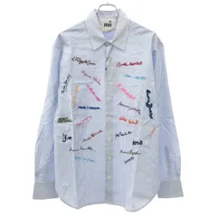mii collection ミーコレクション 25AW SHIRT IRFAN レターエンブロイダリーストライプシャツ 33M ブルー S