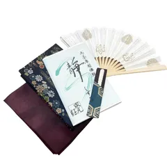 茶道具 お稽古セット 懐紙入れ 懐紙(静) 紫帛紗 扇(白竹5寸) 樹脂製楊枝付楊枝差 裏千家 男性用 [03.男子用（紫帛紗）] [B.裏千家]