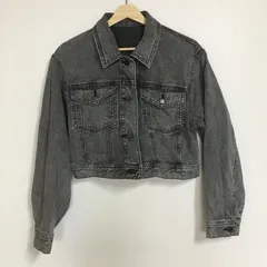 ジーユー デニムクロップドジャケット レディース L ブラック 2631202510010025