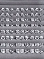 ジュエリー レディース イヤーアクセサリー 72個入り レディース ファッション ジオメトリック ハート、正方形、丸型スタッドピアスセット、クラシック 多用途スタイル デイリー、パーティー、ホリデーギフトに最適なピ