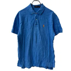 POLO RALPH LAUREN 半袖 ポロシャツ M ブルー ポロ ラルフローレン ワンポイントロゴ トップス 古着卸 アメリカ仕入 a708-5270