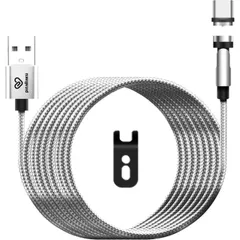 クマザキエイム　pitaRaku 超楽ピタッ スマホ充電ケーブル　シルバー 2m 【Type-C 対応】 PR-C020S