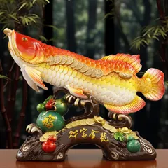 Amazon.co.jp: 風水富アロワナラッキーフィッシュ置物、オフィス