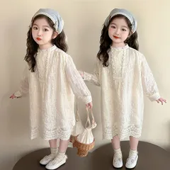 子供服 ワンピース 長袖 子供服 女の子 レースワンピース 刺繍 ワンピ キッズ 女児 小学生 キッズ 可愛い  おしゃれ カジュアル    90cm 100cm 110cm 120cm 130cm   140cm  jinrui15