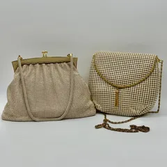 GLOMESH フォーマルバッグ／ベージュ系／クラッチバッグ／ビーズ／ポシェット／ショルダーバッグ／ヴィンテージ