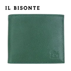 イルビゾンテ 財布 二つ折り IL BISONTE 小銭入れなし SBW005 PV0004 GR101X 札入れ カードケース スリム ミニ財布 レザー 本革 グリーン キャッシュレス