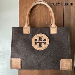 <<『🖤夢🖤』様専用>> トリーバーチ　TORY BURCH　エラ　ウールトートバック　肩掛け　ブロンズ　メタリックレザー