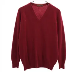 イヴサンローラン 90s 日本製 カシミヤブレンド オールド 長袖 Vネック セーター L ワインレッド YVES SAINT LAURENT ニット メンズのサムネイル