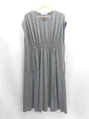 ◇ ⊂ AMERICAN HOLIC アメリカン ホリック ウエストドロスト 半袖 ロング ワンピース サイズM チャコール レディース E  【1503310003826】