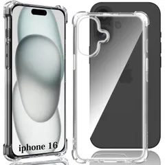 【人気商品】専用ケース クリア 6.1インチ 16 対応 アイフォン 16 カバー TPU 米軍MIL規格 【 iPhone エアバッグ 耐衝撃 携帯便利 ワイヤレス充電対応 すり傷防止 軽量 AQXNG スリム 】 iPhone16 用スマホ 保護カバー ク