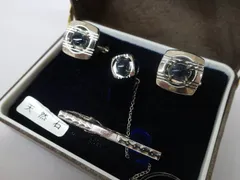 【一輝堂】【アクセサリー】 タイピン カフス セット 天然石 25w03-3431