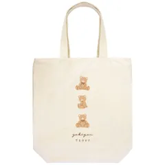 ☆ テディベア ☆ 縦型トレンドトートバッグ 縦型 トートバッグ ポリエステル トートバック トート 縦型トート 手提げ 縦 A4 a4 ファスナー ポケット 吊りポケット シンプル カジュアル かわいい メンズ レディース