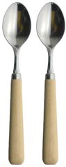 ナガオ 燕三条 ウッド ティースプーン 2本セット 14.9cm ステンレス 木製 日本製