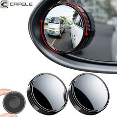 視覚ブラインドスポットミラー2Pcs ブラインドスポット車両ミラー、2インチ 再利用可能 丸型 HD ガラス 凸型 360度ワイドアングル サイド 後方 視界ミラー 吸盤付き 車両 SUV トラック用（ブラック）