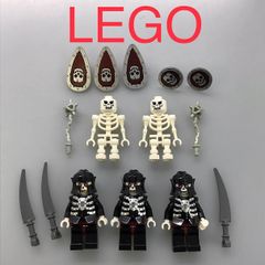 中古 LEGO レゴ   ガイコツ　ミニフィグ　５個　おまけ付き　まとめ売り HN-669 オールドレゴ　お城シリーズ　キャッスル　スケルトン　武器　盾 361