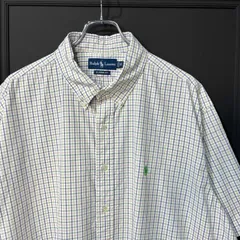 90〜00s Ralph Lauren グラフチェックシャツ　ホワイト