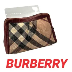 BURBERRY バーバリー ポーチ バッグインバッグ 型押し 希少 ノバチェック ノヴァチェック
