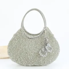 極美品 アンテプリマ ワイヤー バッグ ラインストーン フラワー チャーム トート 肩掛け ショルダー ハンド レディース EUE CW39-7【中古】