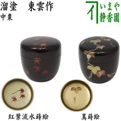 田中修作 笹露蒔絵 中棗 茶道具 共箱　V727 田中修作 笹露蒔絵 中棗 茶道具 共箱 V727