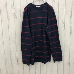 【フォロー割引20%】  GLOBAL WORK Tシャツ ボーダー 紺色 赤 XL 【b0142】