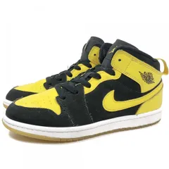 17年製 NIKE AIR JORDAN 1 MID BP 黒黄 US3Y 22.0 ナイキ エアジョーダン 1 ミッド キッズサイズ 640734-035
