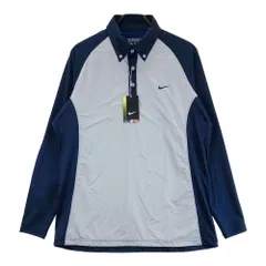 サイズ：XL NIKE GOLF ナイキゴルフ  切替 長袖ポロシャツ ボタンダウン ドット柄 ネイビー系 [240101538625] ゴルフウェア メンズ ストスト