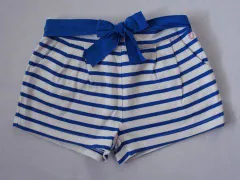 プチバトー petit bateau アウトレット 子供服 女の子 8歳 約 120cm ショート パンツ ボーダー 白 青 春 夏 ★4 ズボン ボトムス ガールズ 女児 キッズ 【中古】 ユーズド リサイクル こども