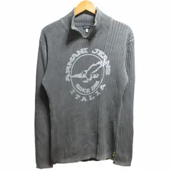 アルマーニ ジーンズ ARMANI JEANS リブニット セーター ハイネック プリント 長袖 コットン L グレー /SY 0628 ■GY09のサムネイル