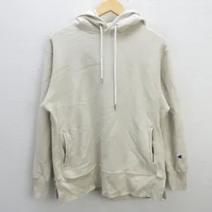 Q■チャンピオン/CHAMPION リバースウィーブ スウェットパーカ■ベージュ【メンズM】MENSアメカジ/4【中古】