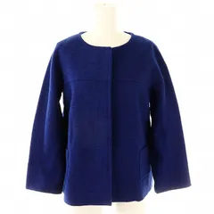 Sマックスマーラ 'S Max Mara ノーカラージャケット ブレザー コットン 42 青 ブルー /YQ ■OS