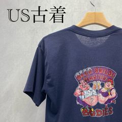 USA製 半袖 Tシャツ L ネイビー バックプリント