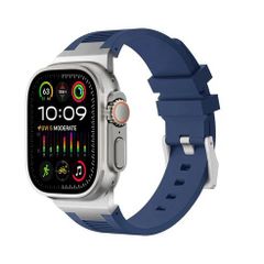 アップルウォッチバンド（Apple Watchバンド）プレミアムリキッドシリコンバンド【シルバーブルー】42mm/44mm/45mm/46mm/49mm対応 [BELTIES]
