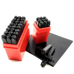 sac taske 刻印セット 刻印 ポンチ 数字 + アルファベット 打刻印 金属 革 ＆ ゴムマット （3mm 36本）