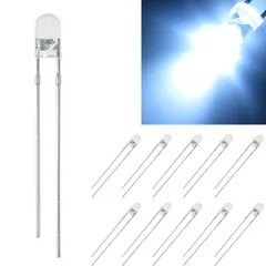 【特価商品】20ｍA 18000mcd 30° 3mm 白色 砲弾型 LED 発光ダイオード 超高輝度 10個 Hi-FIELD