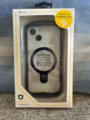 iFace Reflection Magnetic iPhone 15 ケース MagSafe 対応 クリア 強化ガラス (ブラック)【アイフェイス アイフォン15 用 iphone15 用 カバー マグセーフ 耐衝撃 透明 ストラップホール】