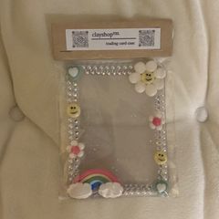 【在庫商品】フラワーニコちゃんと虹のパステルきらきらトレカケース✨　B8/トレカケース/クレイデコ/硬貨ケース/韓国/オタ活