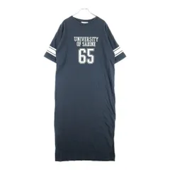 B:MING LIFE STORE by BEAMS (ビーミングライフストアバイビームス) フットボールプリントヨーク切り替え ロングワンピース カットソー ブラック 93-26-0103-213 レディース