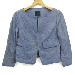 トゥモローランド ノーカラージャケット リネン混 アウター レディース 38サイズ ブルー系 TOMORROWLAND 【中古】